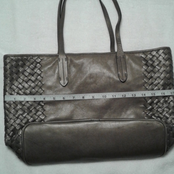 Cole Haan tote bag metallic leather braided detail - Picture 10 of 11